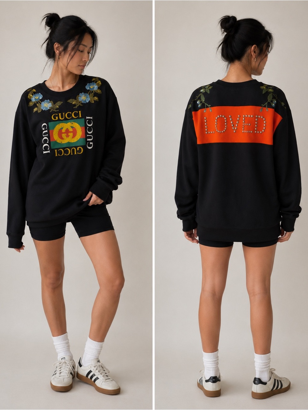 Gucci Embroidered Floral Crewneck Sweatshirt